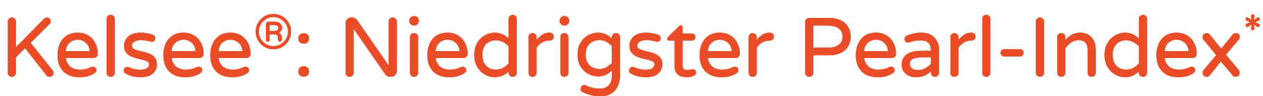 Kelsee®: Niedrigster Pearl Index*