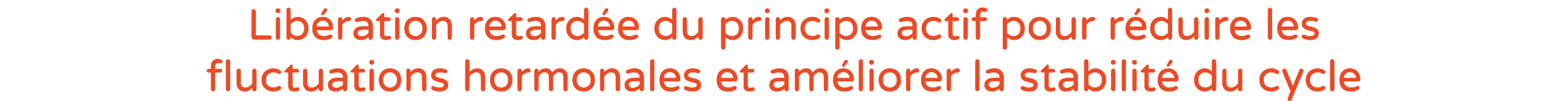 Lib ration retard e du principe actif pour r duire les fluctuations ­hormonales et am liorer la stabilit du cycle