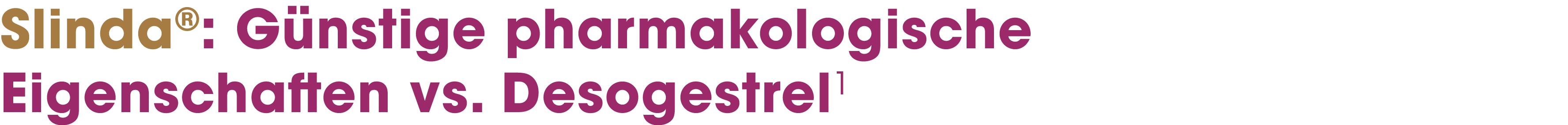 Slinda®: G nstige pharmakologische ­Eigenschaften vs. Desogestrel1