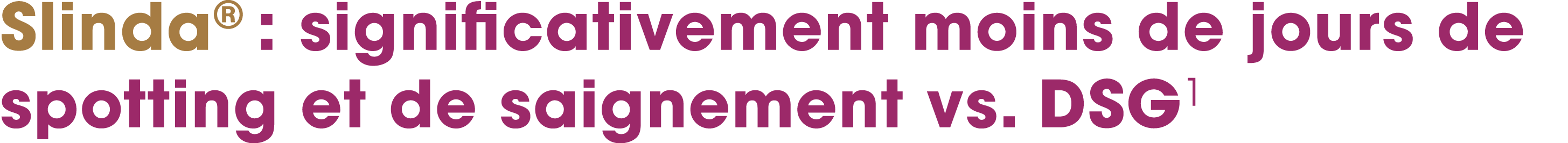 Slinda® : significativement moins de jours de spotting et de saignement vs. DSG1