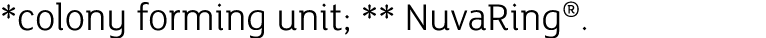 *colony forming unit; ** NuvaRing®.